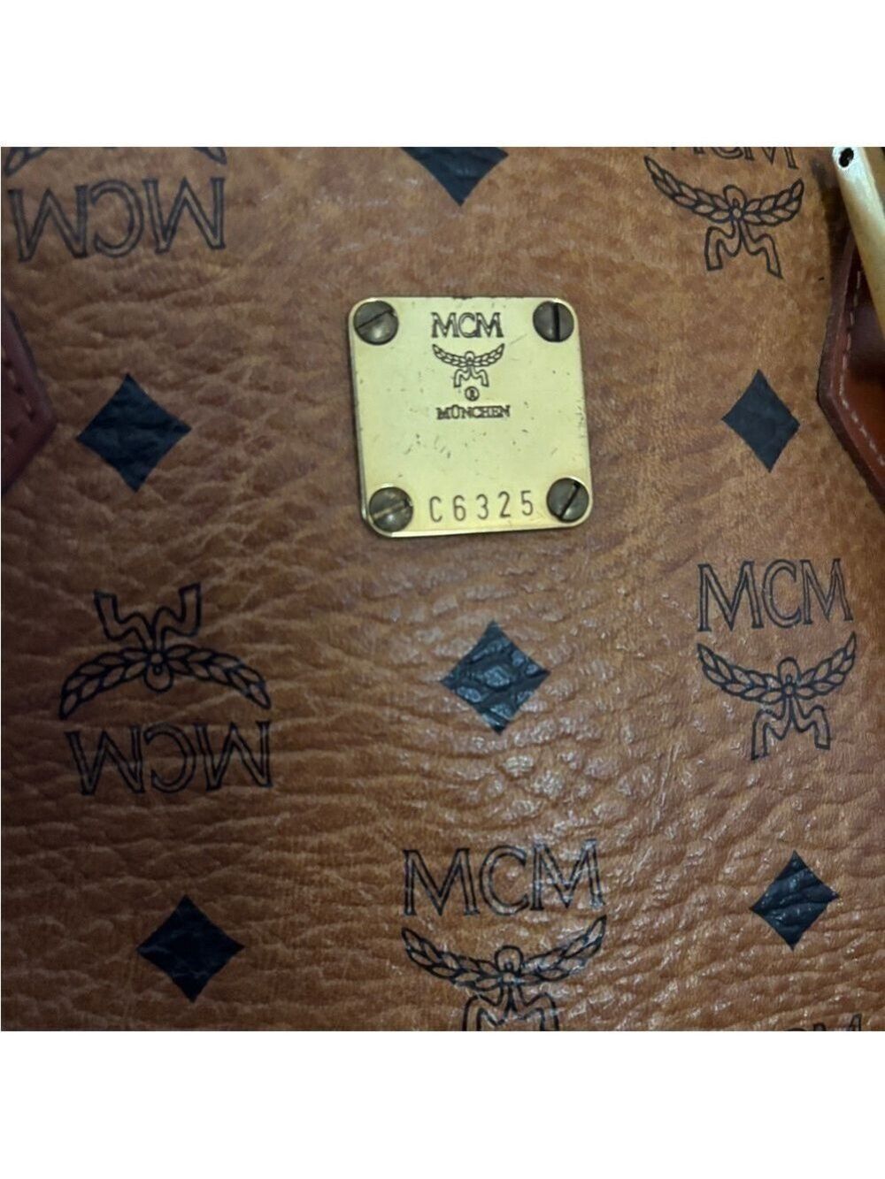 Vintage MCM Cognac Visetos Monogram Boston Bag - Picture 10 of 11